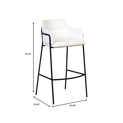 Axis Collection Modern Bar height Chair in White