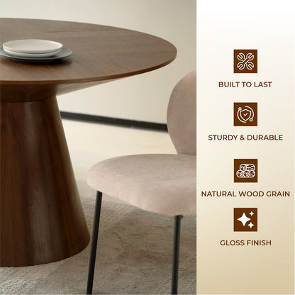Fynix Collection Modern Dining Table In walnut