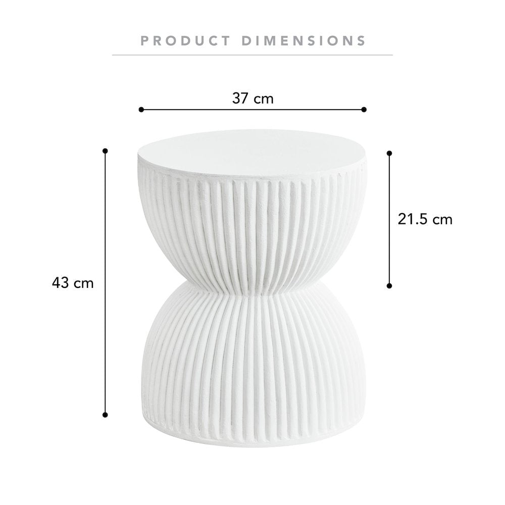 Modern Side End Table Spire Series In White