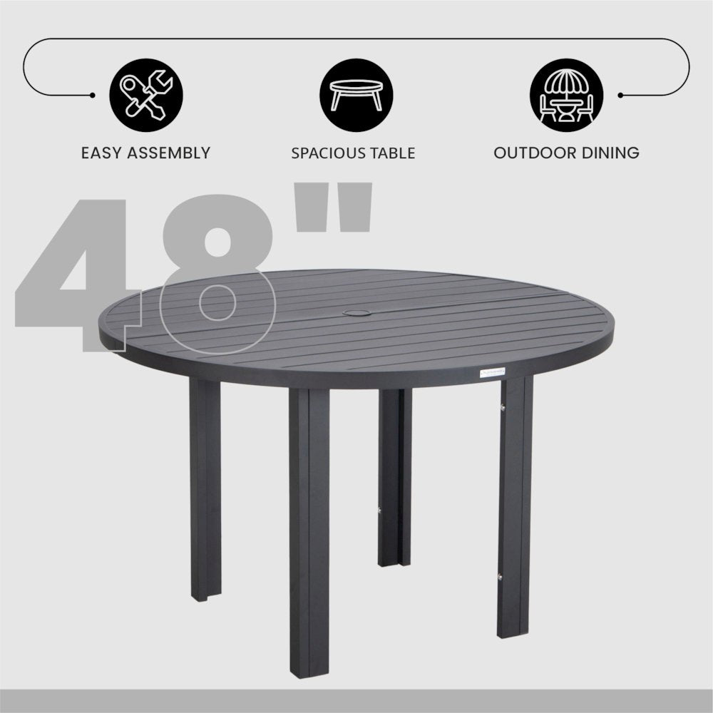 Chelsea 48″ Round Outdoor Aluminum Dining Table for Patio