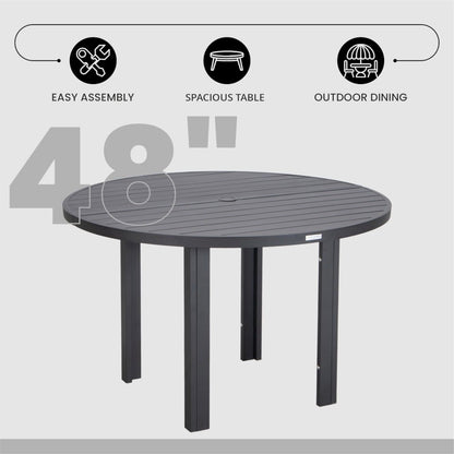 Chelsea 48″ Round Outdoor Aluminum Dining Table for Patio