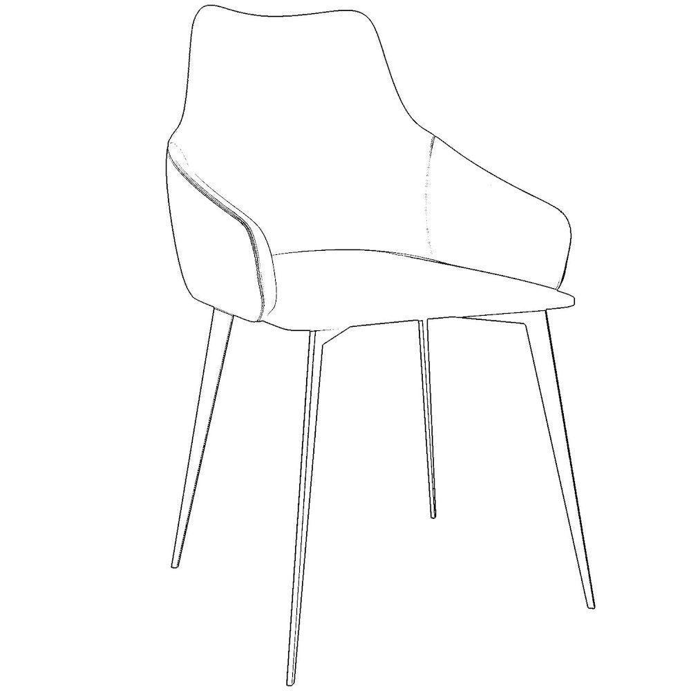 Sonnet Series Modern Dining Chair in Charcoal Fabric