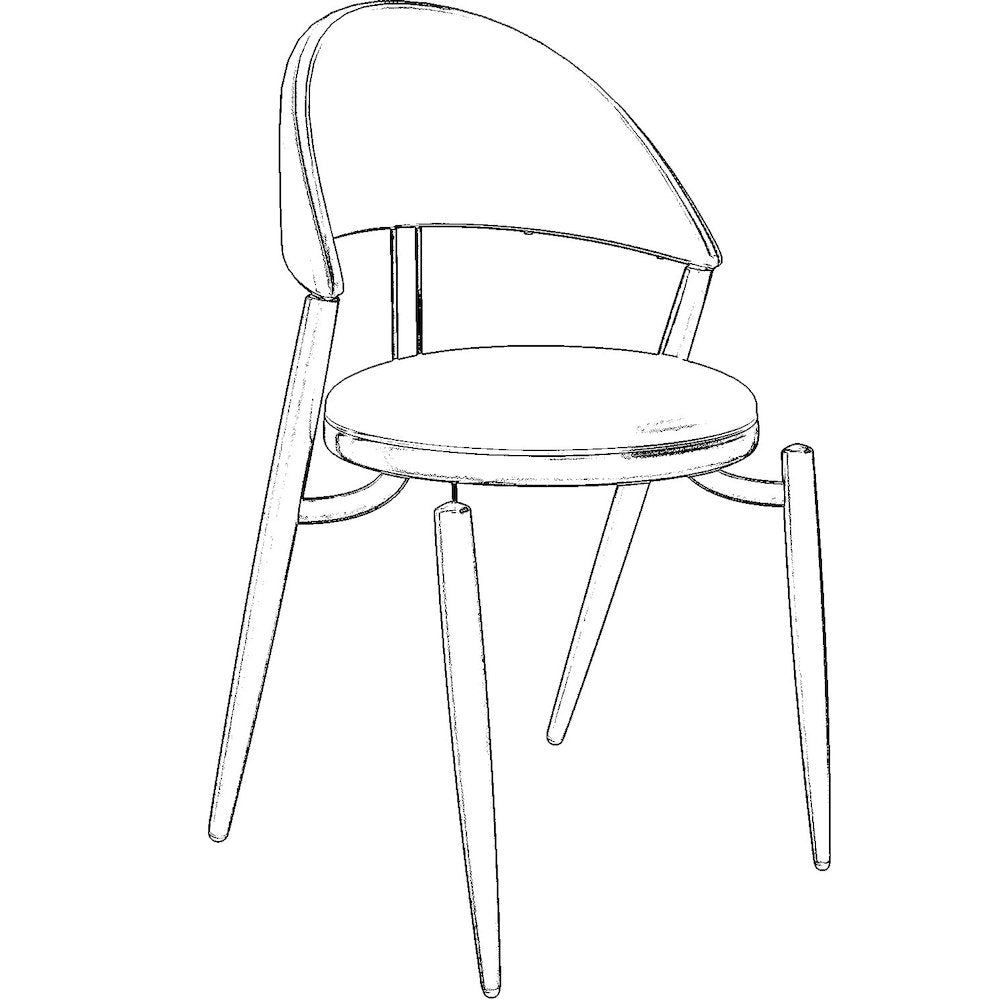 Venice Collection Modern Dining Chair In Black