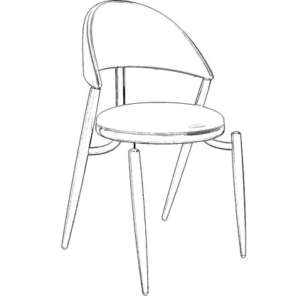 Venice Collection Modern Dining Chair In Black