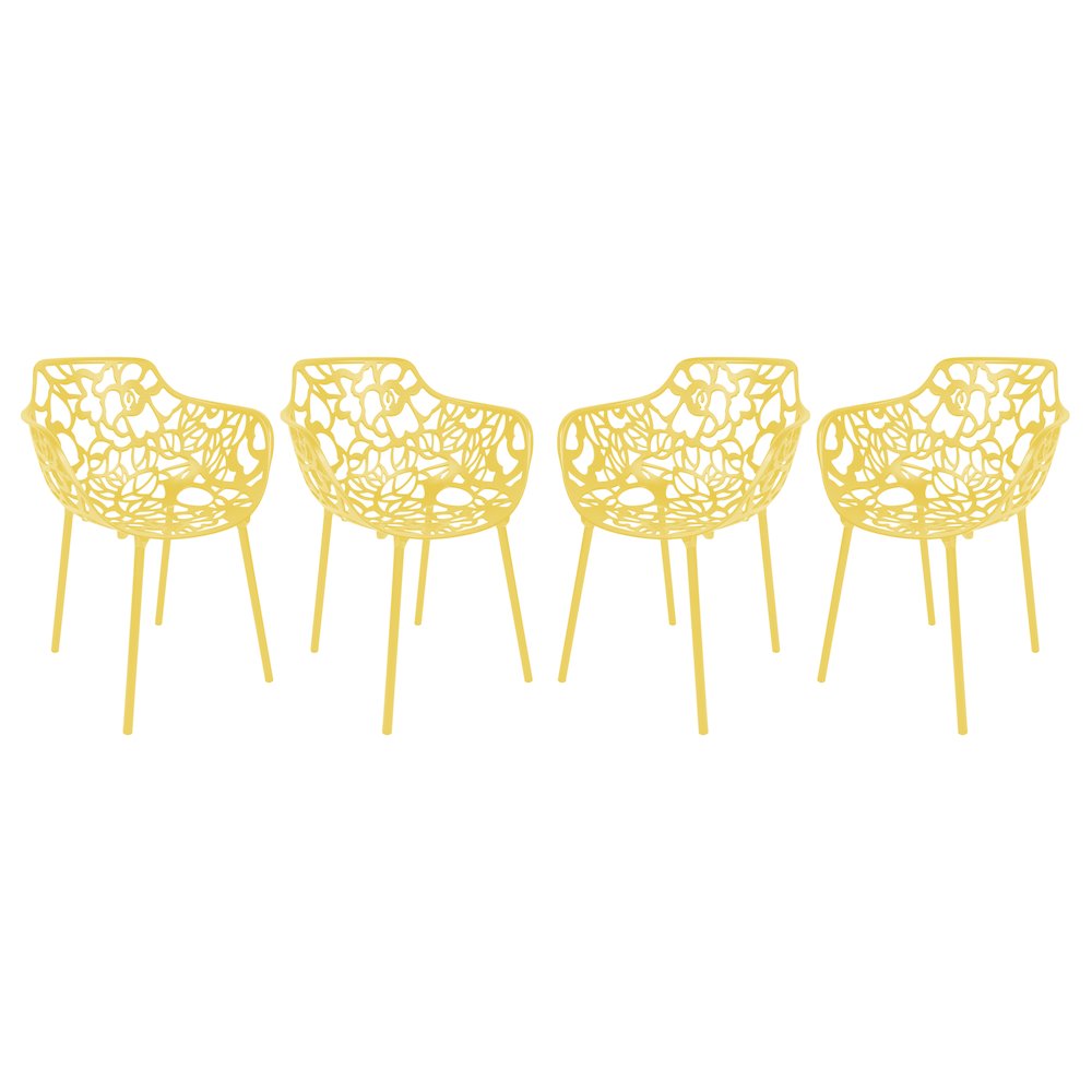Modern Devon Aluminum Armchair, Set of 4