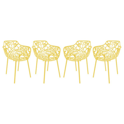 Modern Devon Aluminum Armchair, Set of 4