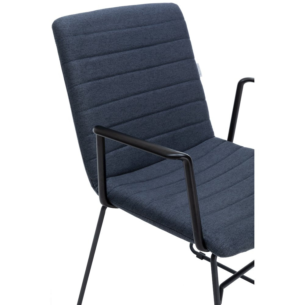 Zylar Series Office Guest Arm Chair in Dark Blue Fabric