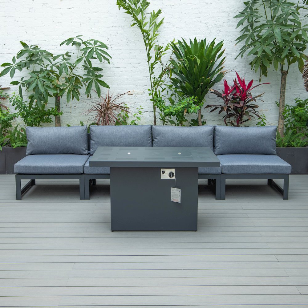 Chelsea 5-Piece Middle Patio Chairs and Fire Pit Table