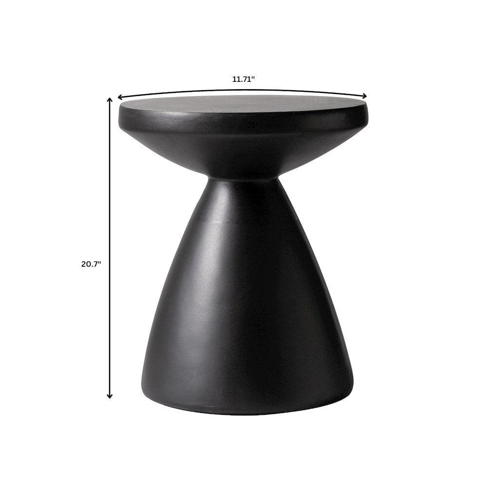 Dune Collection Fiberglass Outdoor Side Table in Black