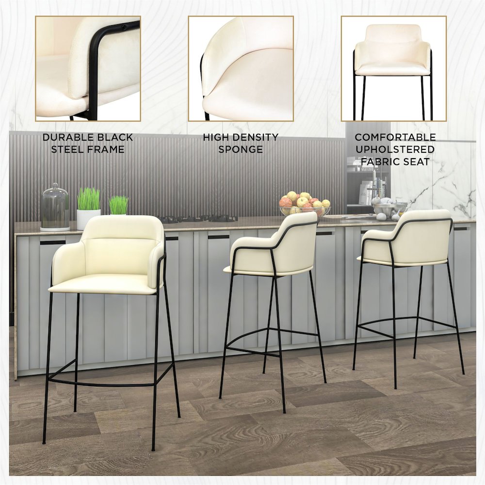 Axis Collection Modern Bar height Chair in Biege