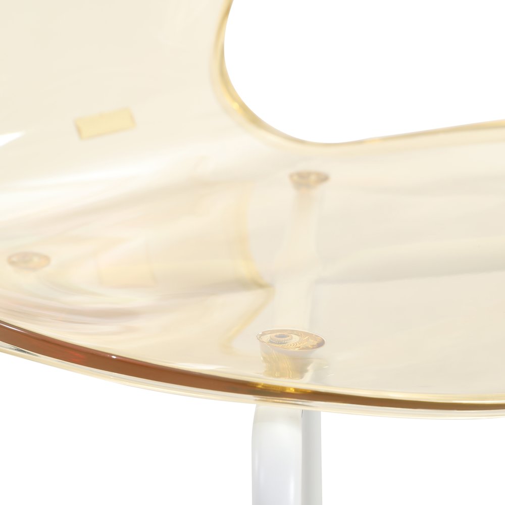 Modern Oyster Transparent Side Chair in White Base