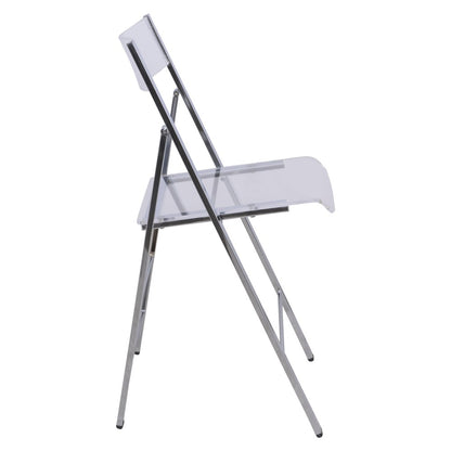 Menno Modern Acrylic Folding Chair, Set of 4