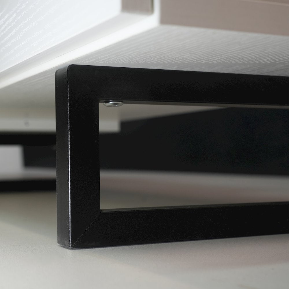 Avery Mid-Century Modern TV Stand with MDF Cabinet and Powder Coated Steel Legs