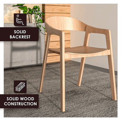 Rivo Collection Elegant Dining Chair in Natural Wood