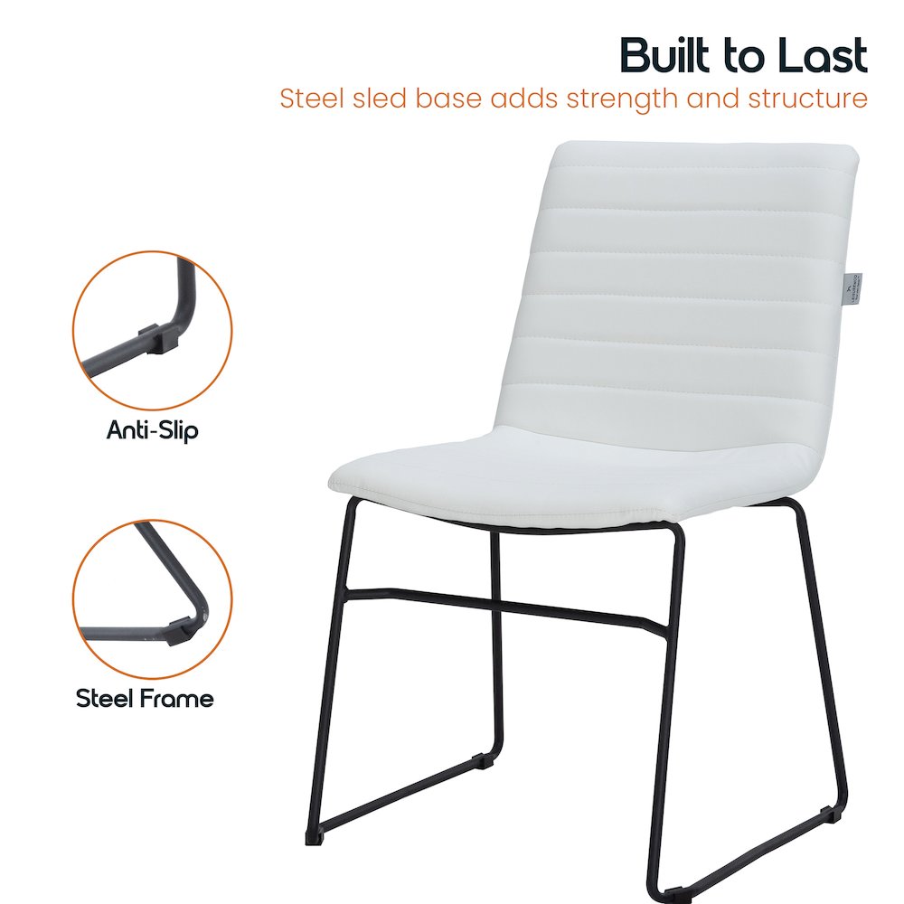 Zylar Series Office Guest Chair in White Leather