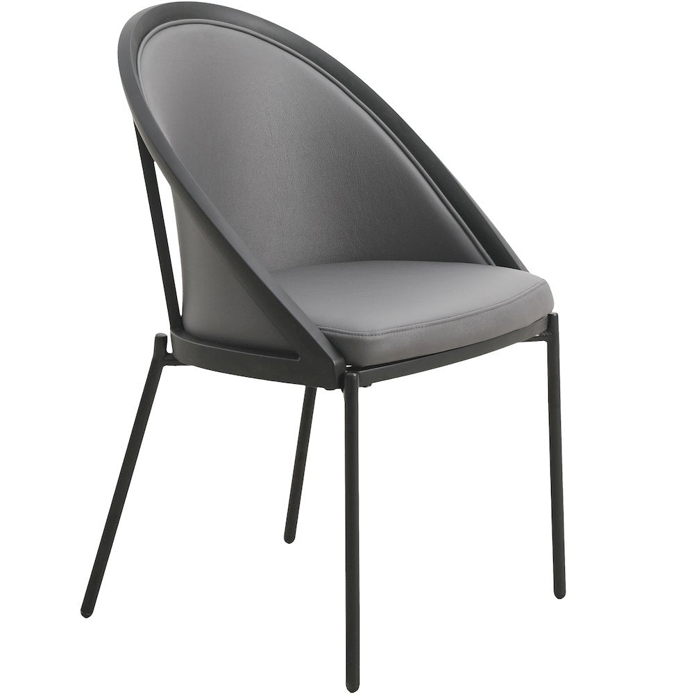 Urbane Collection Modern Dining Chair in Charcoal - Set of 2
