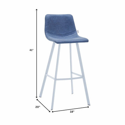 Elland - Bar stool - Peacock Blue - White Base Set of 2