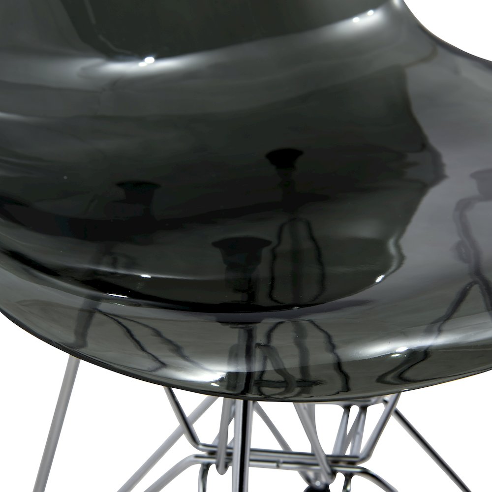 5-Piece Dining Set 35" Round Dining Table in Chrome - Transparent Black