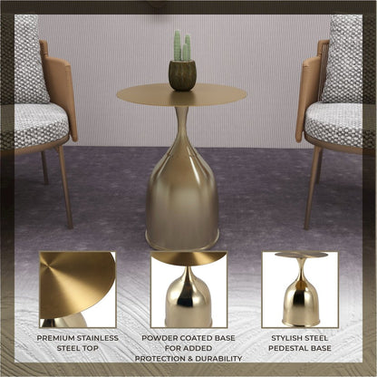 Oslo Collection Modern End Table In Gold