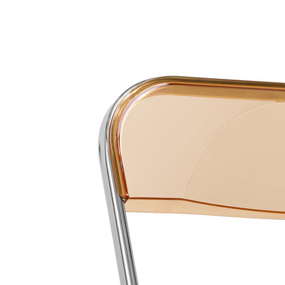 Lawrence Acrylic Folding Chair With Metal Frame, Set of 2