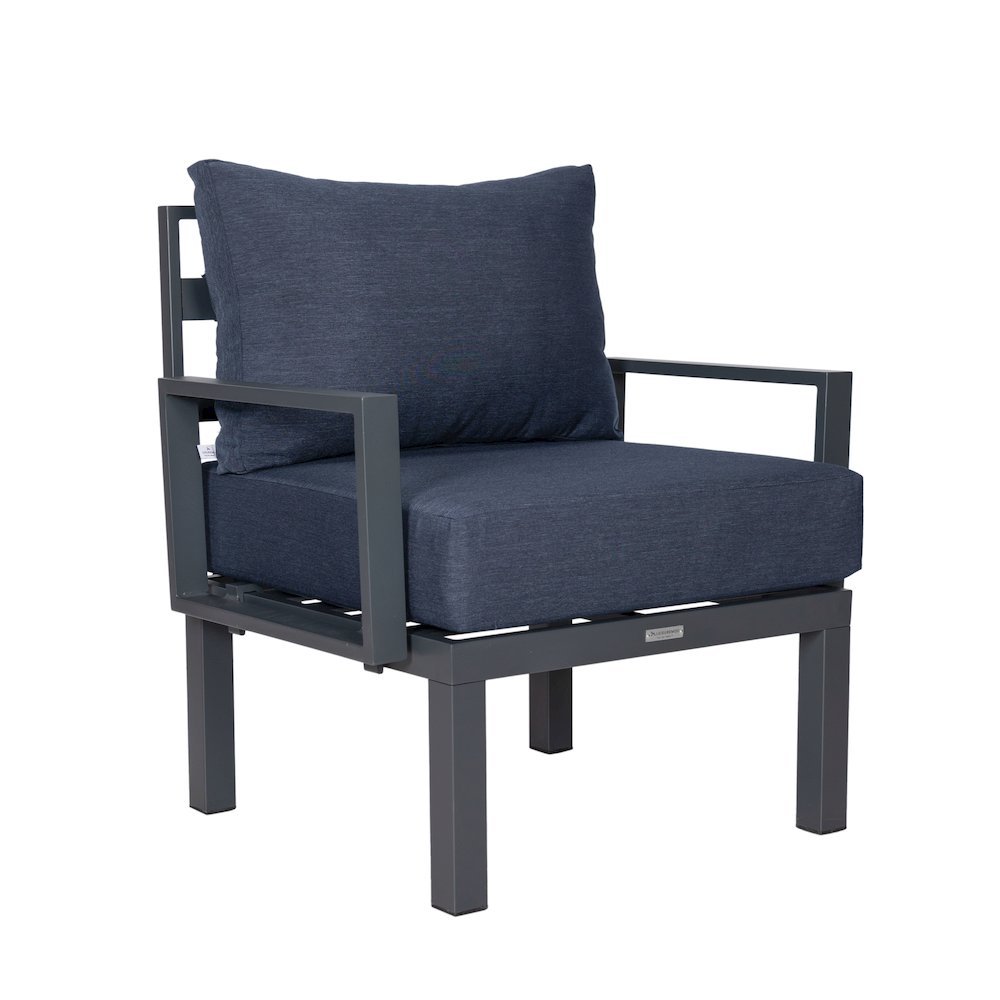 Chelsea 6-Piece Patio Sectional Black Aluminum With Cushions