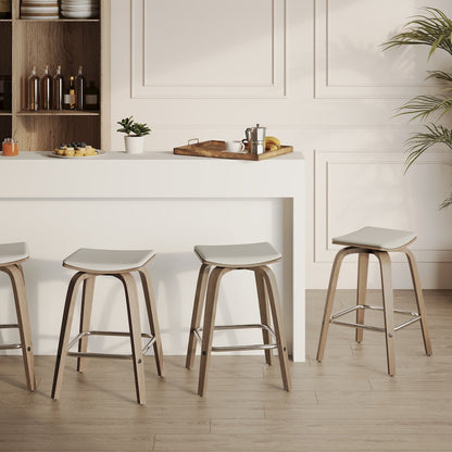 Wooden Counter Stool in Light Grey