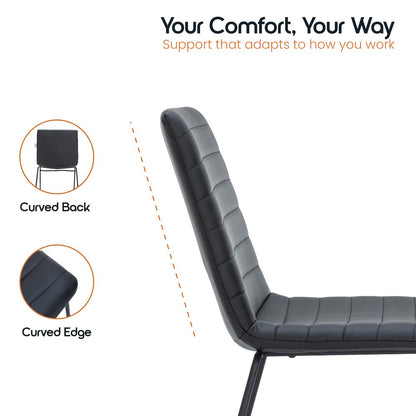 Zylar Series Office Guest Chair in Black Leather