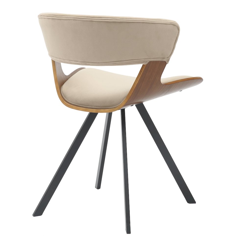 Wooden Dining Chair Modern style Nymia Collection Walnut Color in Light Brown