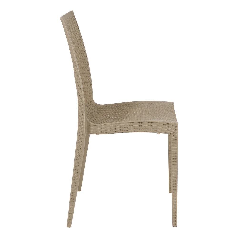 Weave Mace Indoor Outdoor Patio Chair, Set of 2, Taupe