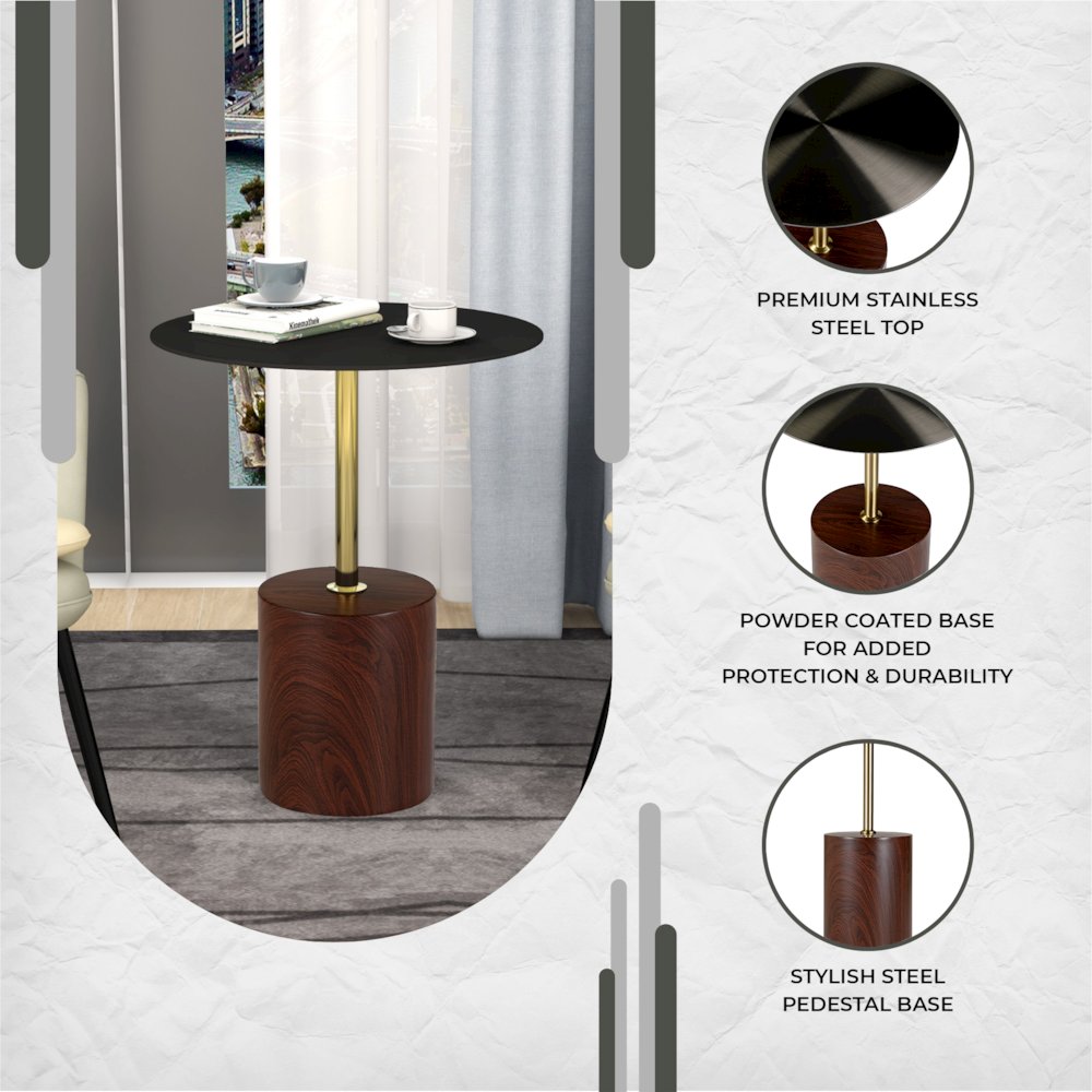 Malta Collection Modern End Table In Brown