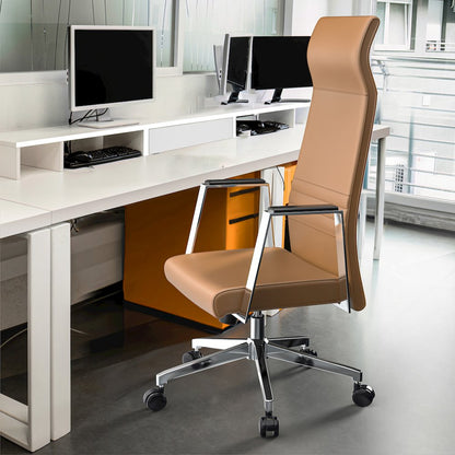 Aleen High-Back Office Chair in Acorn Brown