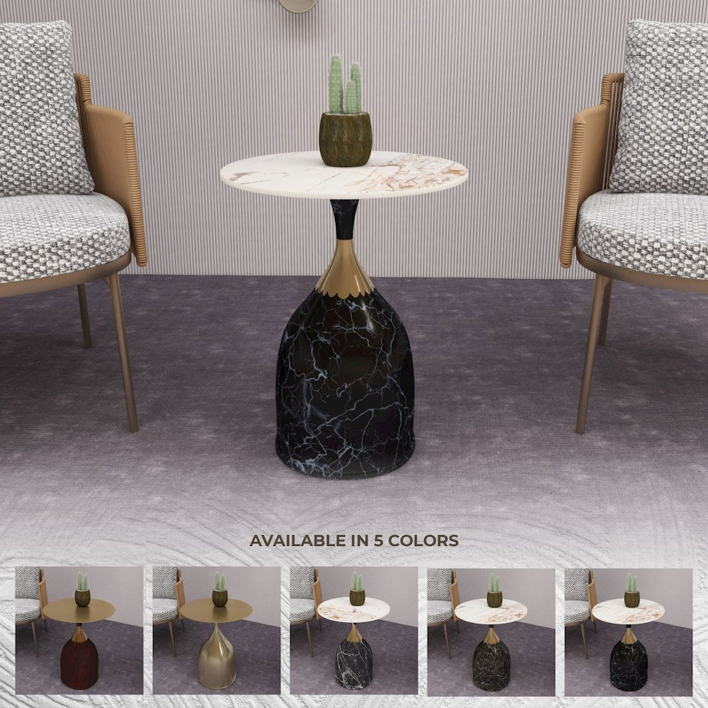 Oslo Collection Modern End Table In Stone Black