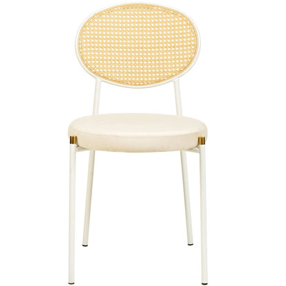 Euston Collection Modern Dining Chair White Frame In Beige
