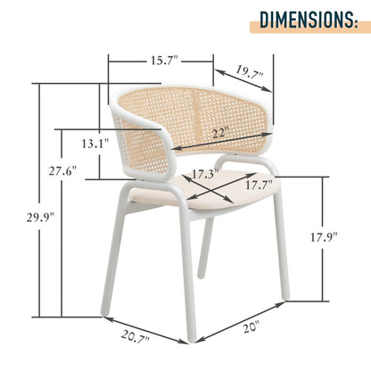 Ervilla - Dining Chair - White frame in White Leather