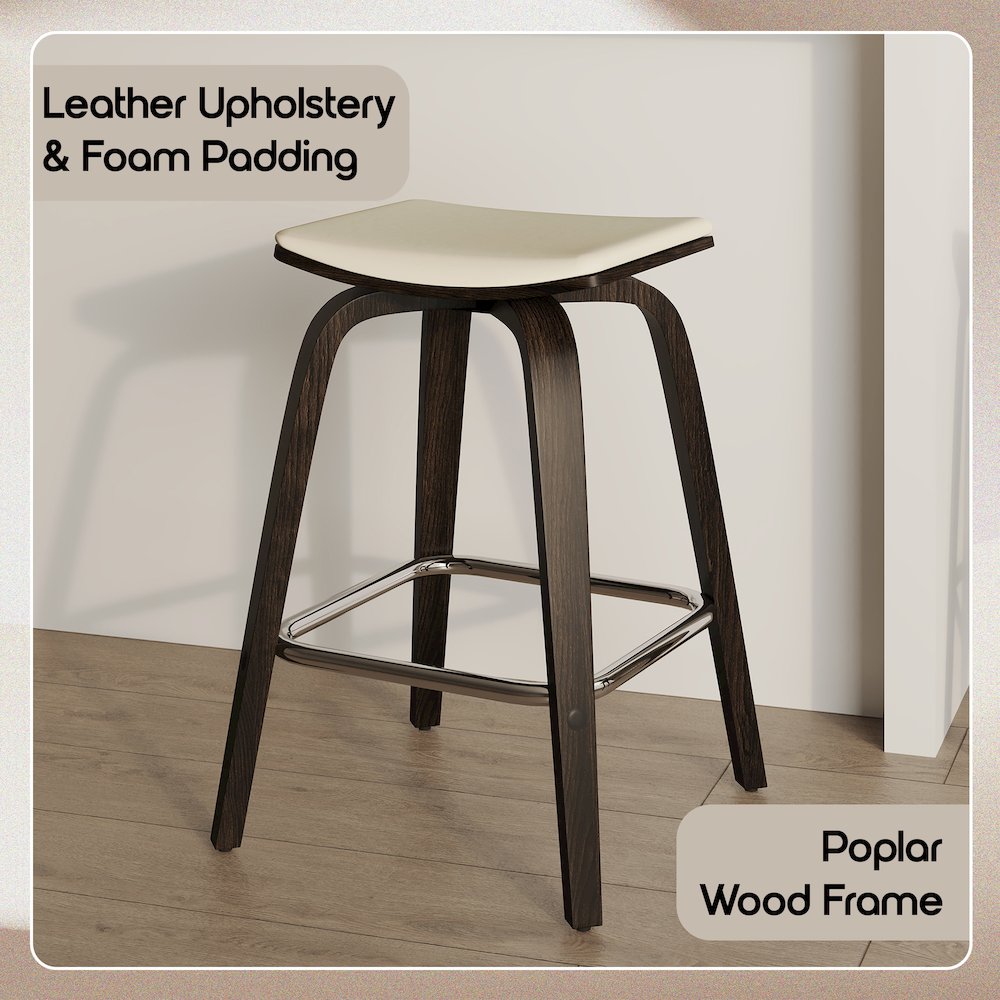 Wooden Counter Stool in Taupe