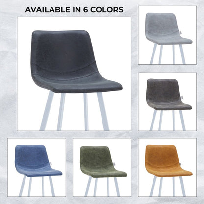 Elland - Bar stool -Charcoal Black- White Base Set of 2