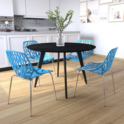 Modern Asbury Dining Chair w/ Chromed Legs