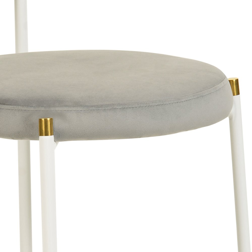 Euston Collection Modern Dining Chair White Frame In Grey