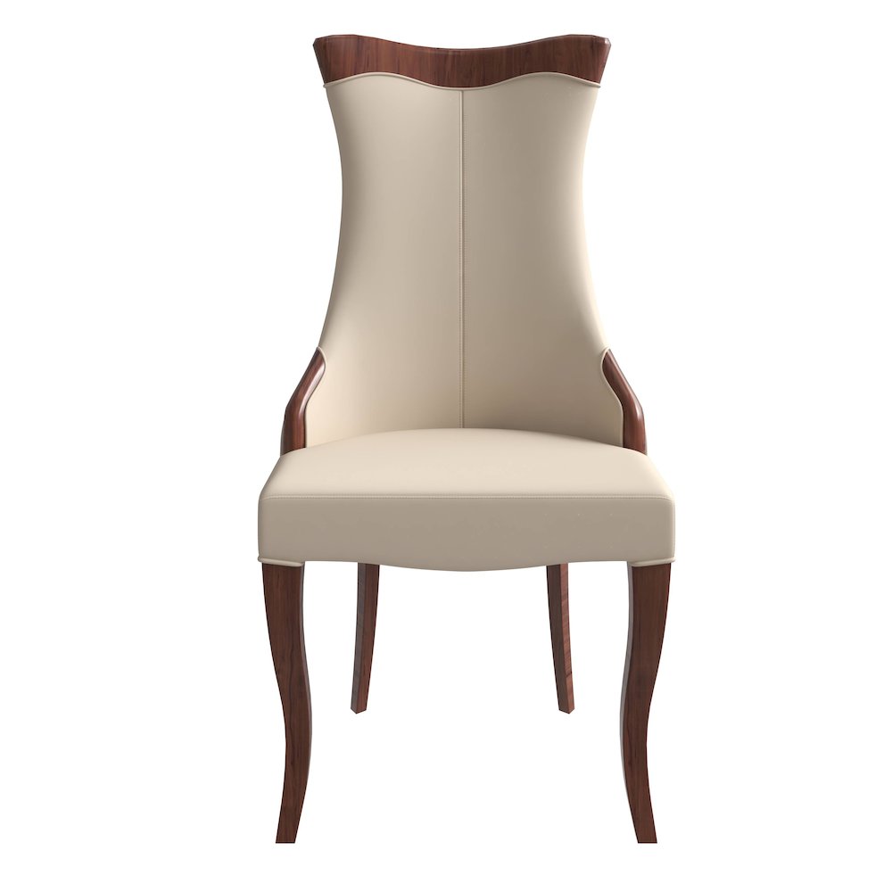 Novara Collection Modern Wooden Dining Chair in Light Toupe Set of 2