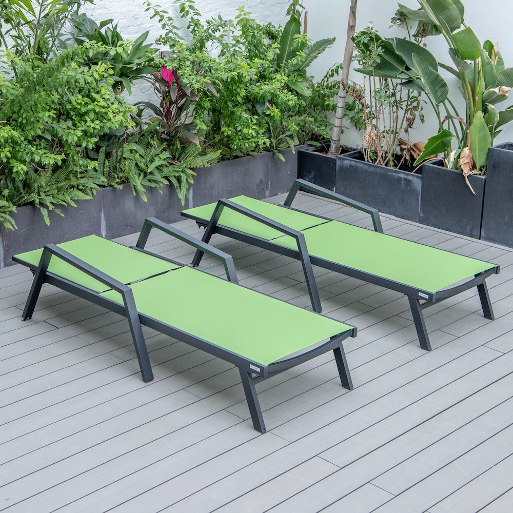 Marlin Patio Chaise Lounge Chair in Green