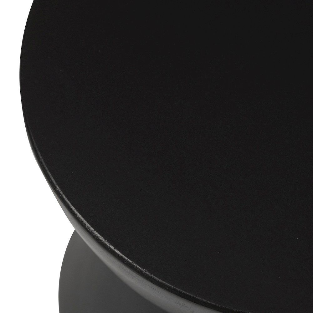Loft Collection Fiberglass Outdoor Side Table in Black