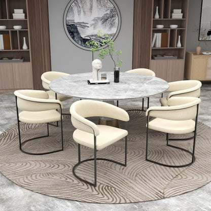 Aero Collection Modern Dining Chair in Oatmeal Set of 2