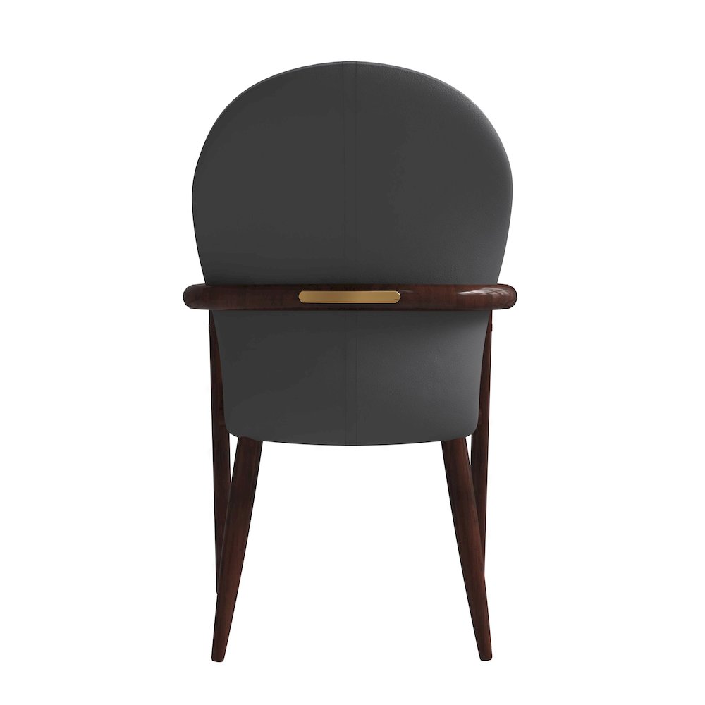 Opaline Series Elegant Wooden Dining Chair in Two-Tone Grey - Set of 2