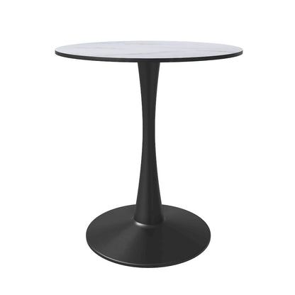 Leisyremod Bristol 27" Round Dining Table Black base with White top