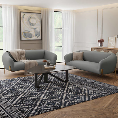 Zuno Three-Seater Sofa Upholstered in Velvet Wide Couch