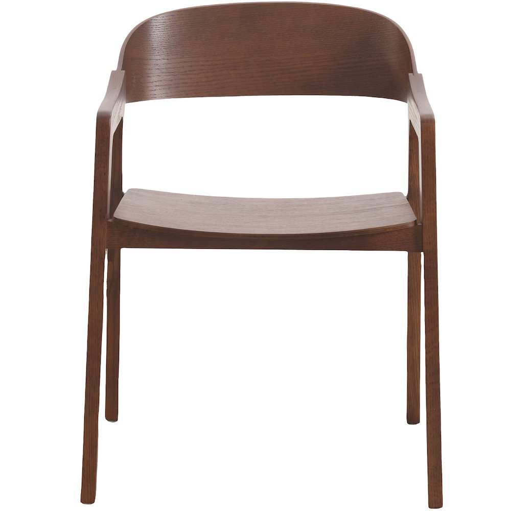 Rivo Collection Elegant Dining Chair in Dark Walnut Color Wood - Set of 2