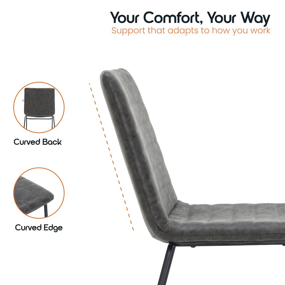 Zylar Series Office Guest Chair in Charcoal Leather