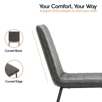 Zylar Series Office Guest Chair in Charcoal Leather