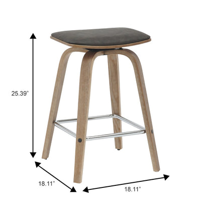 Wooden Counter Stool in Brown