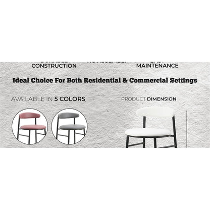 Lume Collection Modern Bar Stool in White
